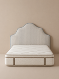 Cabecero doble tapizado rayas Pía / Cama 150 cm
